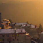 Valcivières en hiver au couchant