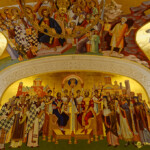 A Belgrade : fresques dans la crypte de la cathédrale (orthodoxe) Saint Sava.